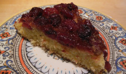 Cherry Upside-Down Polenta Cake