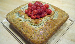 Poppy Seed Cake With Lemon Glaze and Raspberries