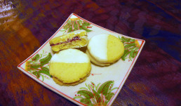 Macadamia Lemon Cookies with Blueberry Creme
