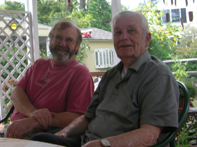 Tim and Pop in the yard