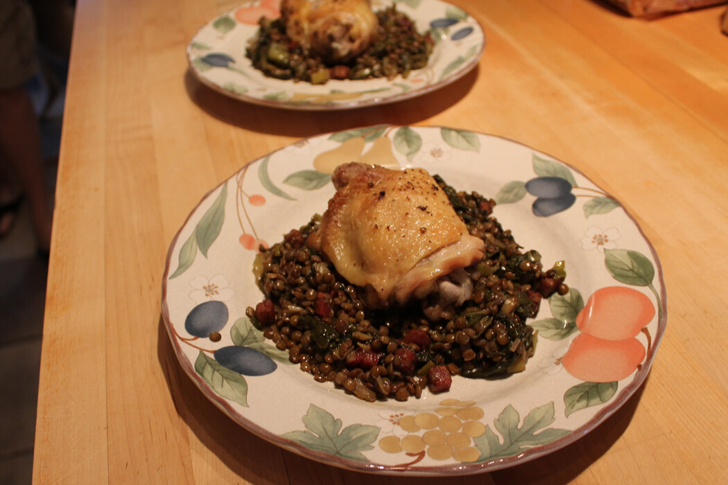 chicken and lentils