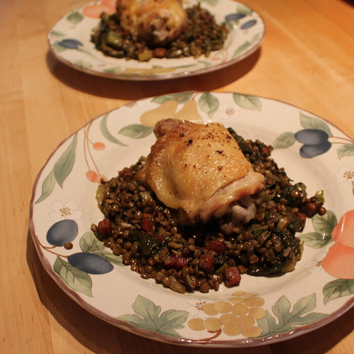 chicken and lentils