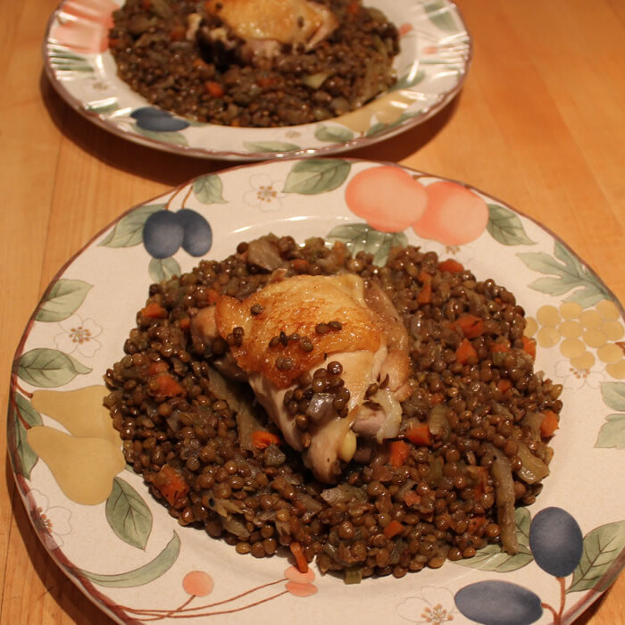Chicken with Fennel and Lentils