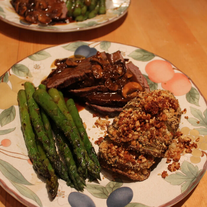 Roast Beef and Hasselback Potatoes