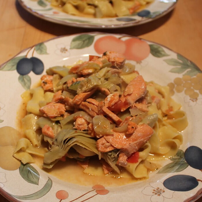 Pappardelle and Salmon