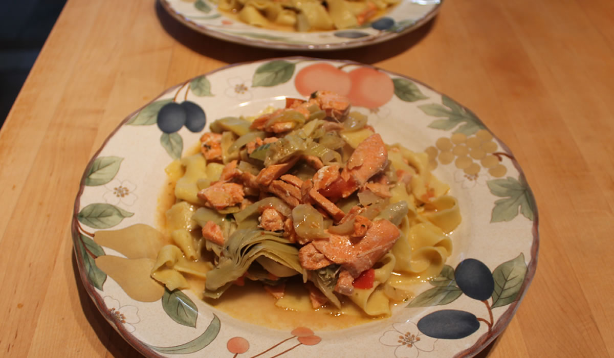 Pappardelle and Salmon