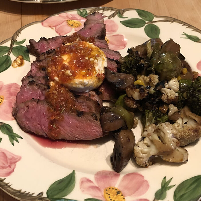 Steaks and Goat Cheese